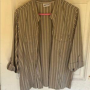 Apparenza Beige and White Striped Shirt